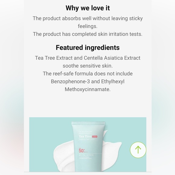 BRING GREEN Tea Tree CICA Soothing Sun Cream 50ml SPF 50+ new - Picture 3 of 4